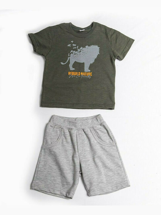 Joyce Kids Set with Shorts Summer 2pcs Khaki