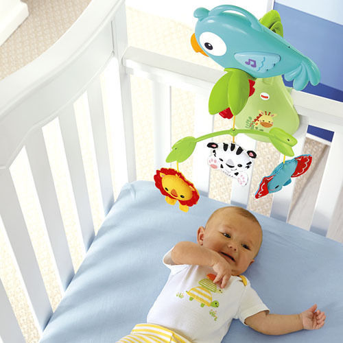 Fisher Price Мобиле Детско легло с музика и въртене Rain Forest за 0++ месеца