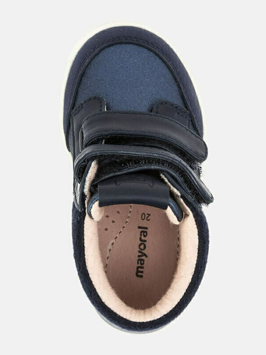 Kids Sneakers High with Scratch Navy Blue