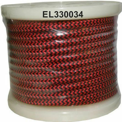 Elvhx Textile Υφασμάτινο Καλώδιο 2x0.75mm² σε Κόκκινο Χρώμα EL330034