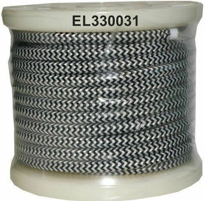 Elvhx Textile Fabric Cable 2x0.75mm² 10m Black EL330031