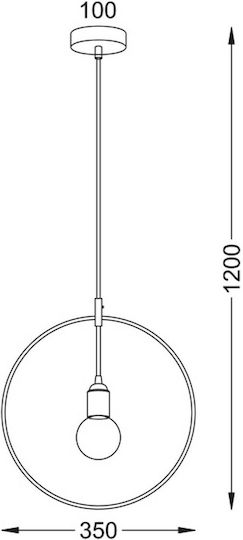 Aca Twiggy Ceiling Light Copper with E27 Socket 35x120x120cm
