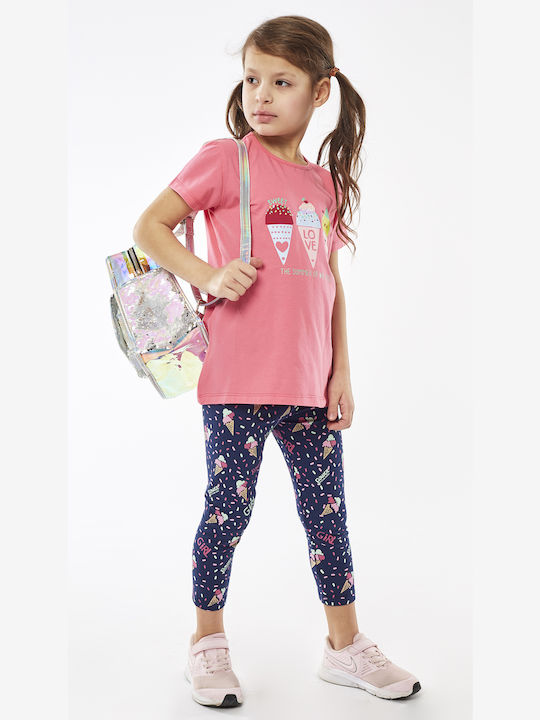 Εβίτα Kids Set with Leggings Summer 2pcs Fuchsia