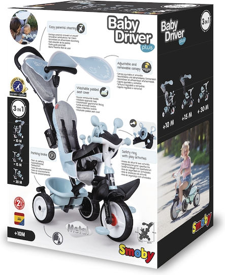 Smoby Baby Driver Plus Foldable and Convertible for 10 Months Blue