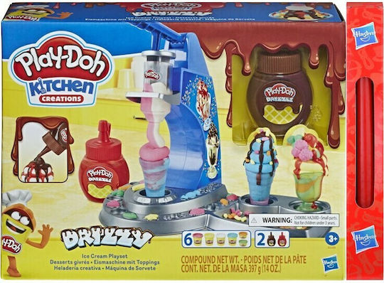 Hasbro Play-Doh Plasticine - Game Kitchen Creations Drizzy Ice Cream for 3+ Years, 6pcs