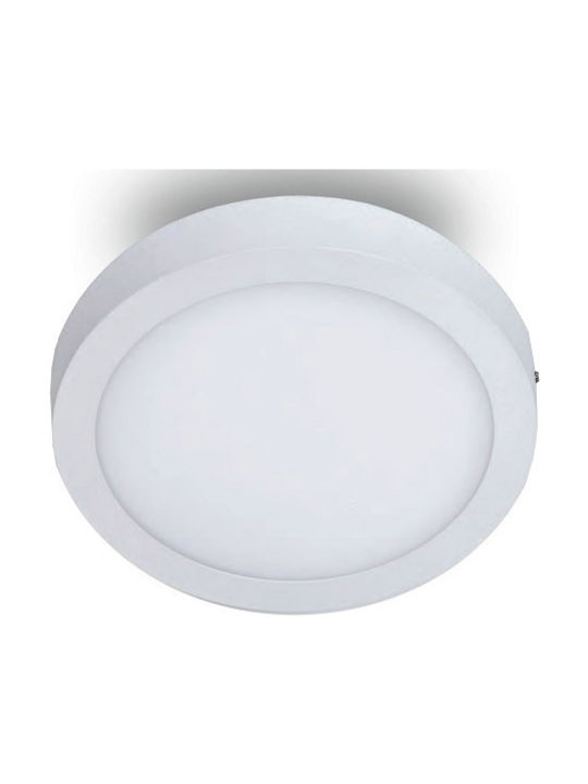 Spot Light Rund Metallisch Einbau Spot mit integriertem LED und Natürliches Weißes Licht Weiß 12x12cm. 1Stück