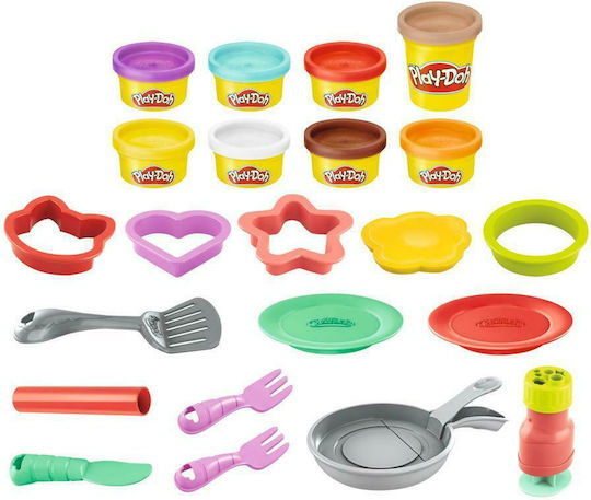 Hasbro Play-Doh Plasticină Set De Joc Kitchen Creations Flip' N' Pancakes Pentru 3+ Ani 8 Buc