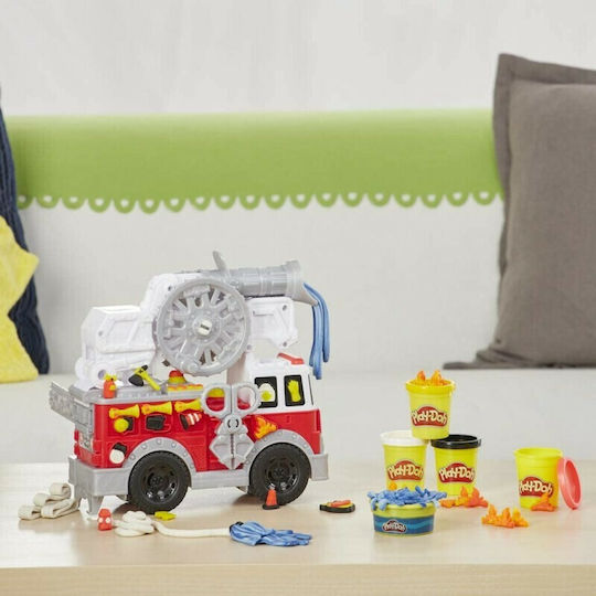 Hasbro Play-Doh Spielset Modellierknete Räder Feuerwehrauto mit 5 Farben für 3+ Jahre
