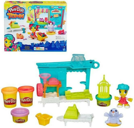 Hasbro Play-Doh Spielset Modellierknete Stadt Tierladen mit 4 Farben für 3+ Jahre