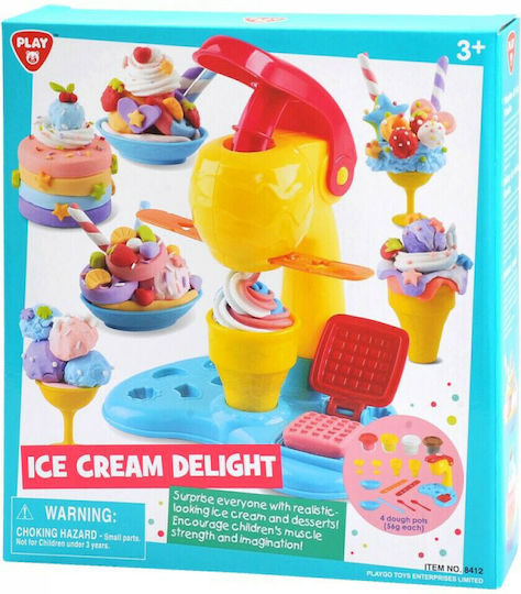 Playgo Plasticine Play Set Ice Cream Delight for 3+ Years 4 Can
