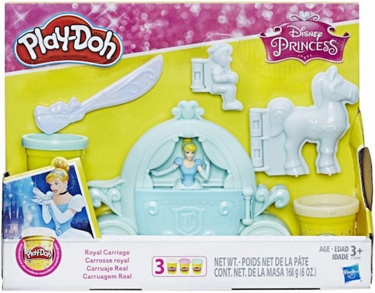 Hasbro Play-Doh Πλαστελίνη - Παιχνίδι Disney Princess Cinderella Royal Carriage για 3+ Ετών, 3τμχ