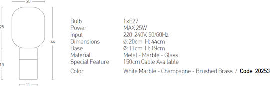 Zambelis Lights Decorative Lamp with Socket for Bulb E27 Gold
