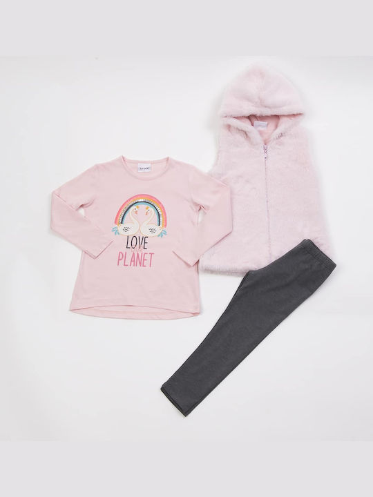 Trax Kinder Set mit Leggings & Jacke Winter 3Stück Rosa