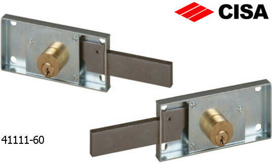 Cisa Recessed Lock Rollo with Cylinder and Center 60mm Silver Right