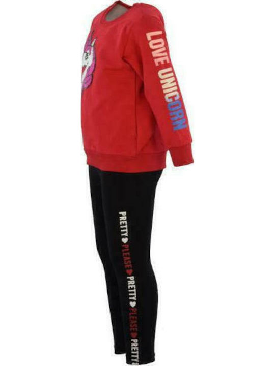 Kinder-Set mit Leggings Winter 2Stück Rot