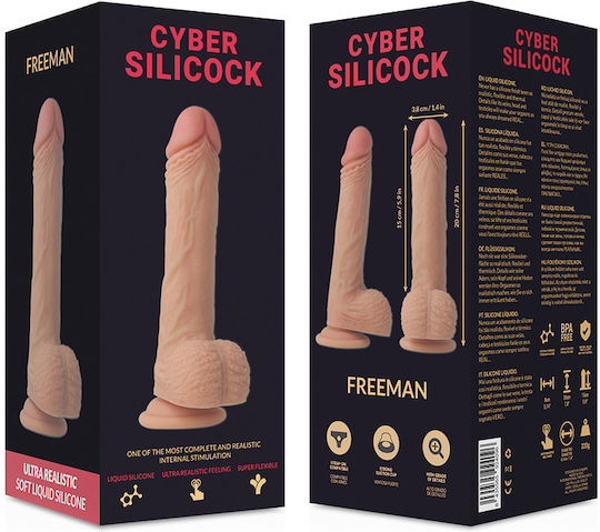Cyber Silicock Cyber Silicock Realistic Dildo with Balls and Suction Cup Flesh 20cm