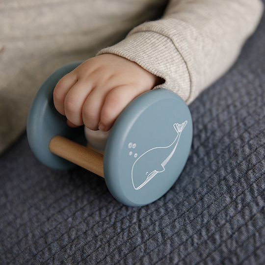 Little Dutch Wooden Rattle Adventure Ocean for 3++ Months Light Blue