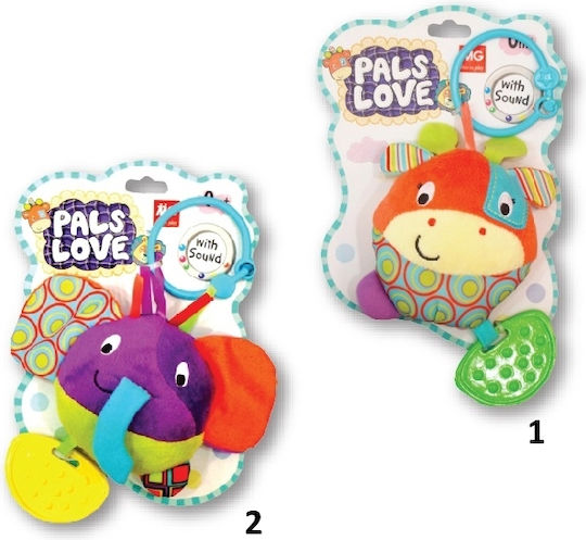 MG Toys Κουδουνίστρα Patch The Giraffe/Elephant Teether Rattle 2 Assrt. για Νεογέννητα