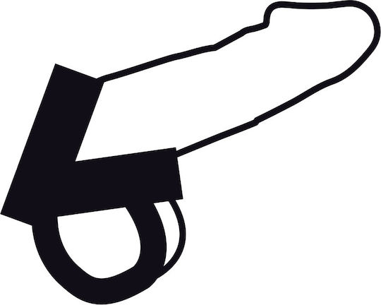 Darkness Leather Penis & Testicles Strap H-Piece Divide Black