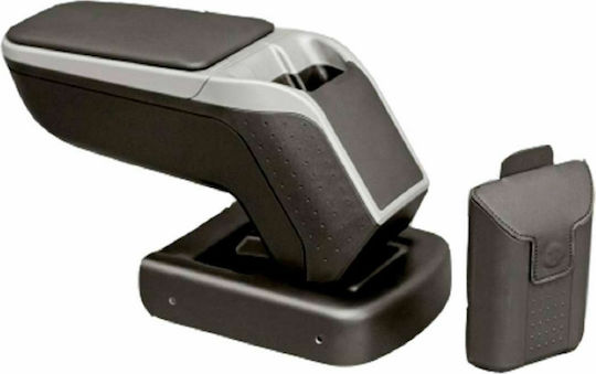 Rati Armster 2 Auto Armlehnenkonsole aus Kunstleder Kompatibel mit Fiat Linie 2007-2015 Silber Farbe