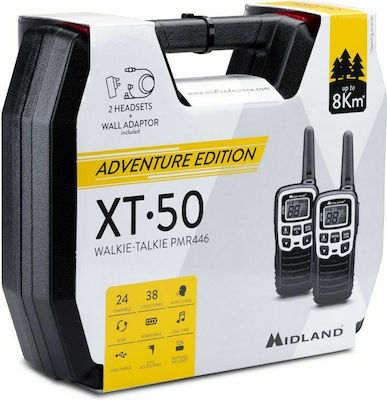 Midland XT50 Adventure PMR Wireless Transceiver with Monochrome Display Black 2pcs