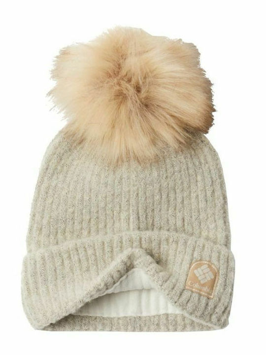 Winter Blur Ribbed Beanie Cap Beige