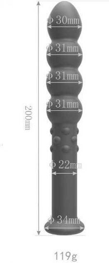 Zenn Bim Bam Line Πρωκτικό Dildo Silicone Double Fun Μαύρο 20cm