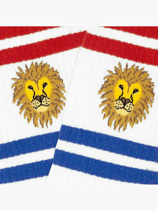 Jimmy Lion Athletic Lion Femei Șosete cu Model Albe 1Pachet