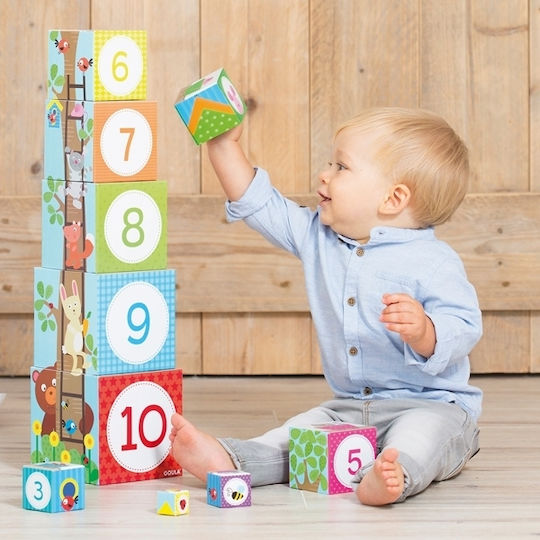 Goula Jucărie Piramidă Stackable Woodland Cubes, pentru 12++ Luni