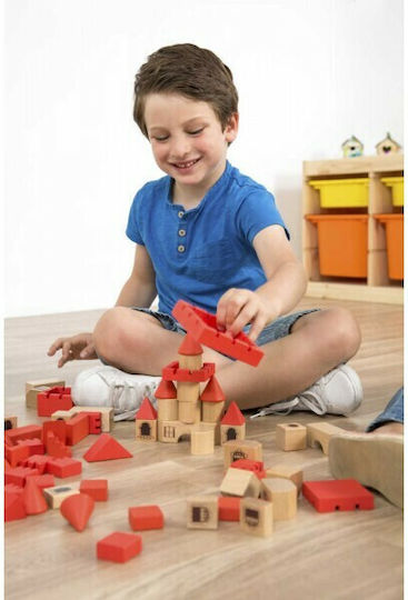 Miniland Τουβλάκια Stacking Castle Ξύλινα για 3-6 Ετών 100τμχ