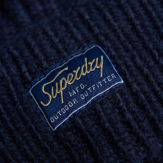Cable Lux Pom Pom Beanie Beanie Knitted in Blue color