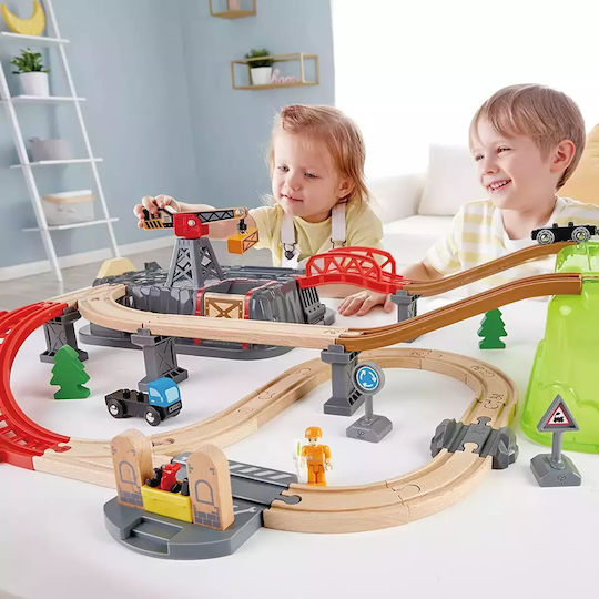 Hape Railway Construction Kit Сет с Влакче от Дърво за 3+ години+ Години