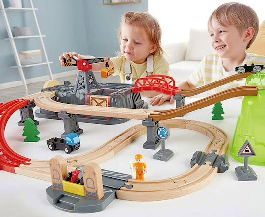 Hape Railway Construction Kit Сет с Влакче от Дърво за 3+ години+ Години