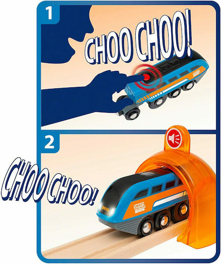 Brio Toys Smart Tech Sound Action Σετ με Τρενάκι από Ξύλο για 3+ Ετών