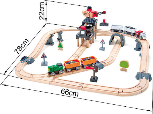 Hape Railway Mining Loader Set with Train made of Wood for 3+ years+ Years