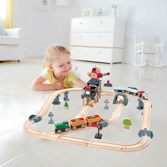 Hape Railway Mining Loader Set with Train made of Wood for 3+ years+ Years