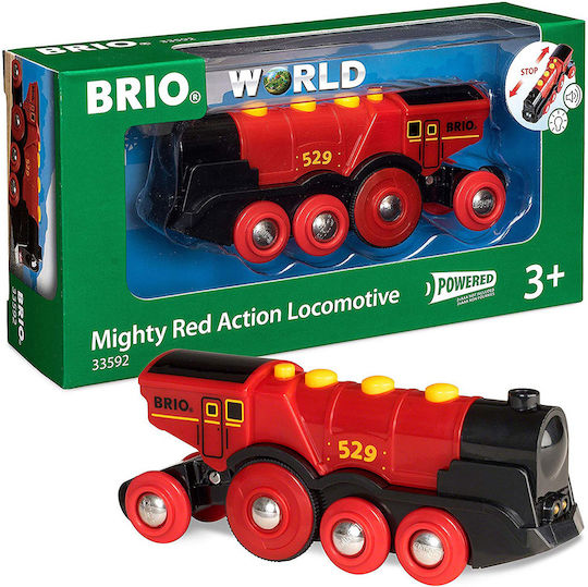 Brio Toys Mighty Red Action Locomotive Τρενάκι με Ήχο και Φως για 3+ Ετών