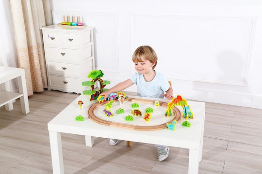 Tooky Toys Set with Train made of Wood for 3+ years+ Years