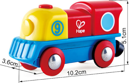 Hape Brave Little Engine Trenuleț din Lemn pentru 1,5+ ani+ Ani