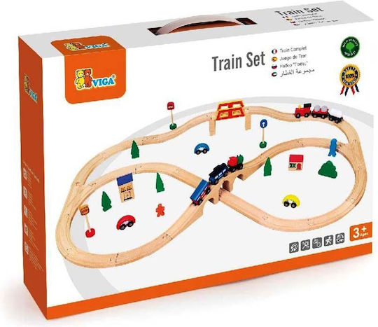 Viga Toys Сет с Влакче от Дърво за 3+ години+ Години