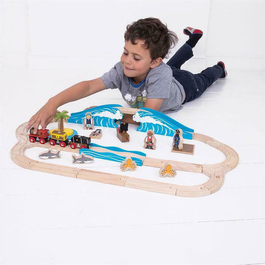 Big Jigs Pirates Set with Train made of Wood for 3+ years+ Years