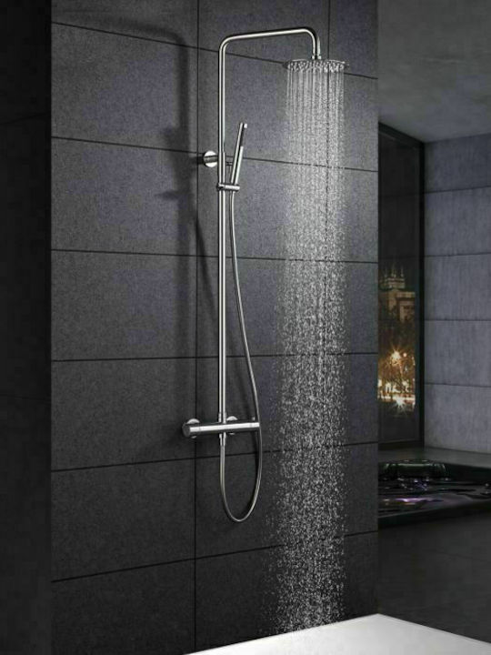 Imex Moscu Adjustable Shower Column with Mixer 87-133cm Silver