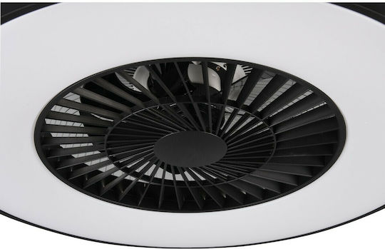 Trio Lighting Halmstad Πλαφονιέρα 59cm με Φως Μαύρη