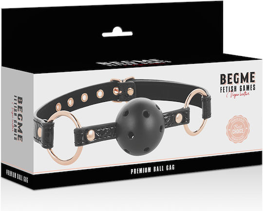 Dream Love Begme Black Edition Vegan Leather Ball Gag Cagulă în Culoare Negru