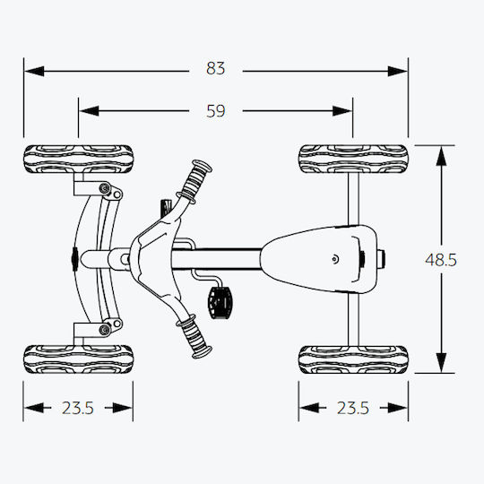 Buzzy Bloom Go Kart Μονοθέσιο με Πετάλι Γαλάζιο
