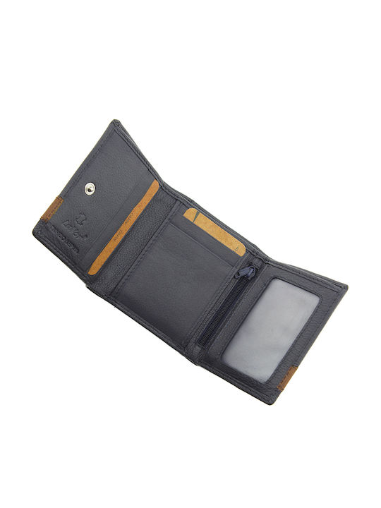 Leather Men's Wallet Classic with RFID Navy Blue