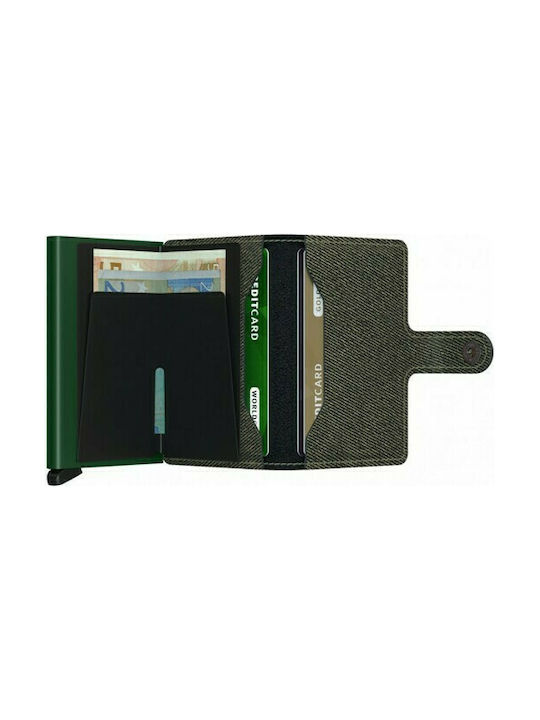 Secrid Miniwallet Twist Δερμάτινο Ανδρικό Πορτοφόλι Καρτών με RFID και Μηχανισμό Slide Πράσινο