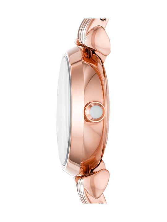 Emporio Armani Gianni T-bar Women's Watch with Pink Gold Metal Bracelet