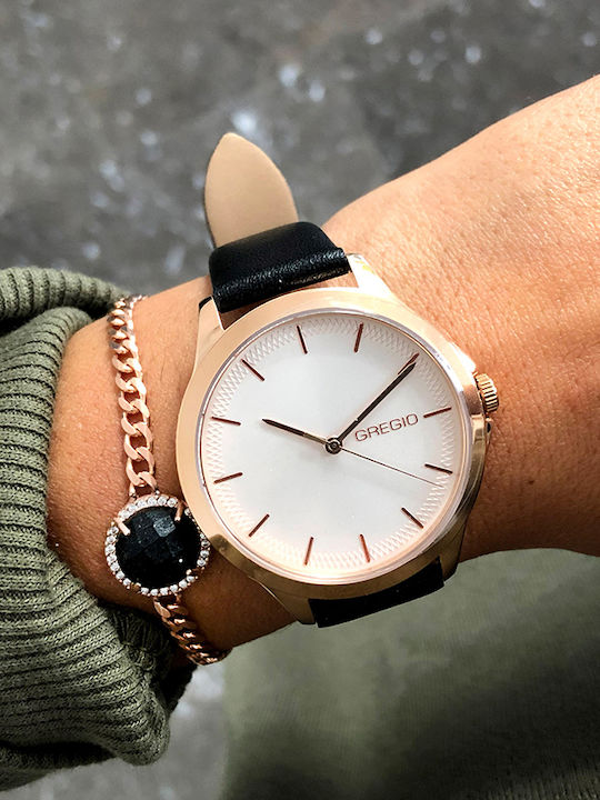 Gregio Rosebery Women's Watch with Black Leather Strap