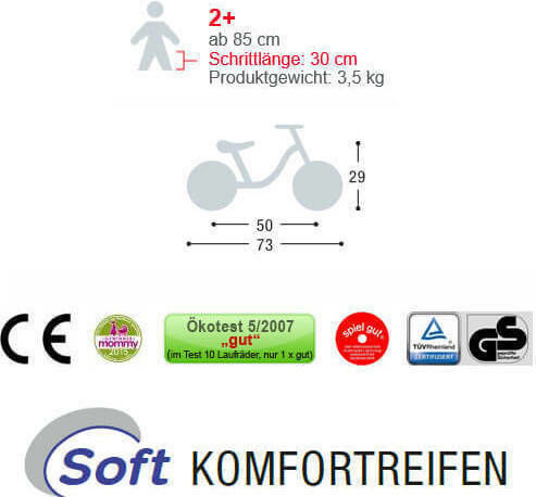 Puky Bicicletă de Echilibru pentru Copii Roz